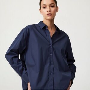 Splendid Navy and White Button Down Shirt